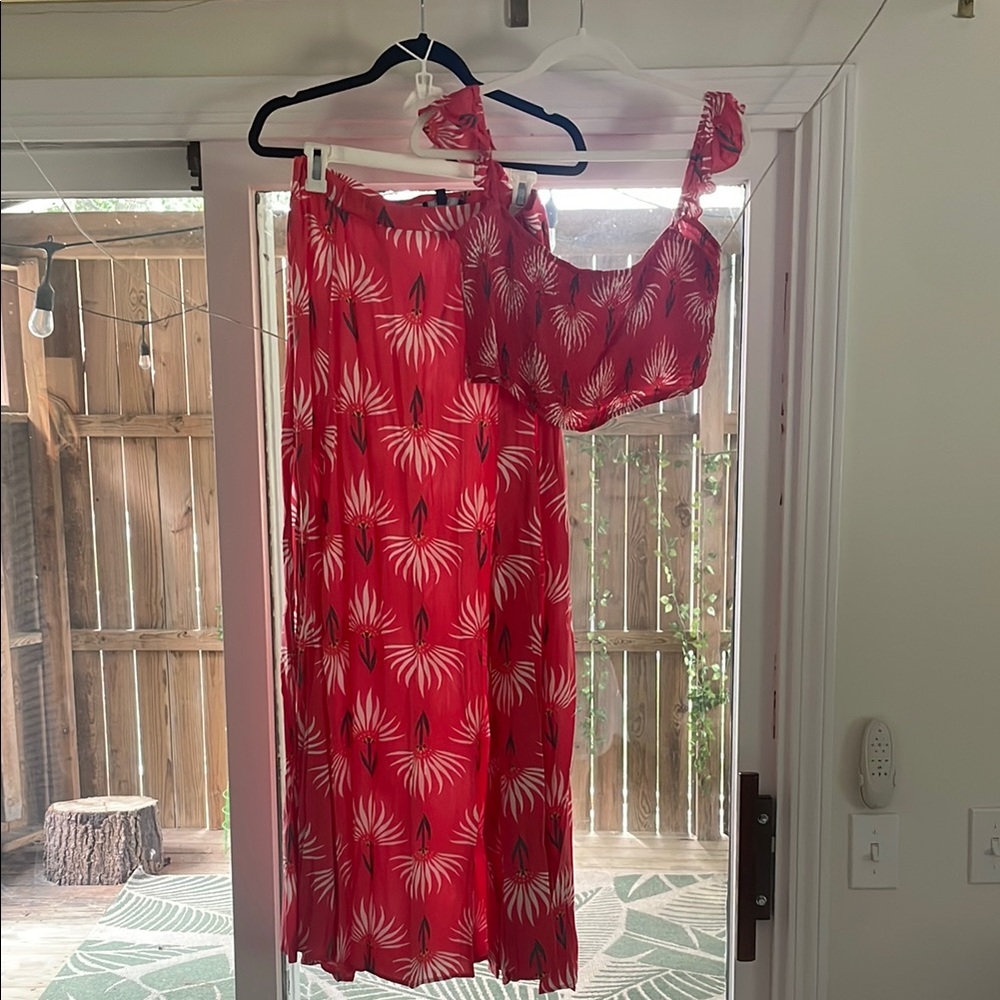 Lulu's Red and White Maxi Dress